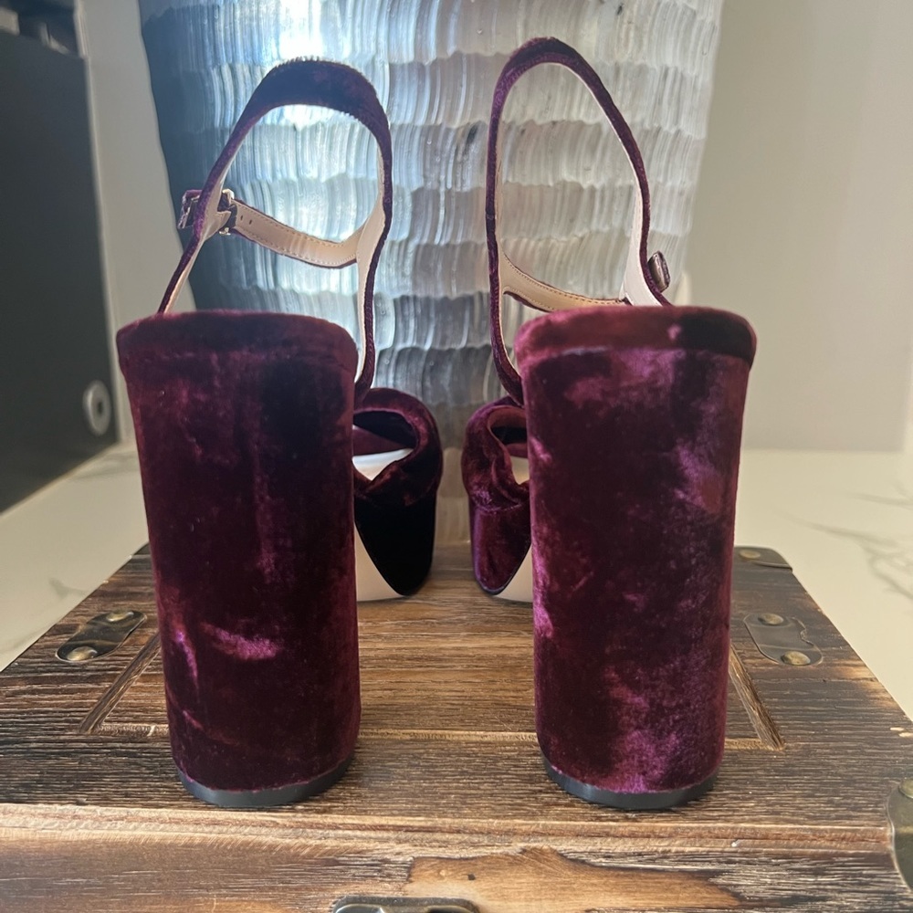 Draper James Paloma Platform Heels in Burgundy - Picture 8 of 12